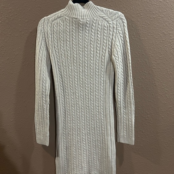 French Connection Cream Long Sleeve Knit Dress - Picture 4 of 4